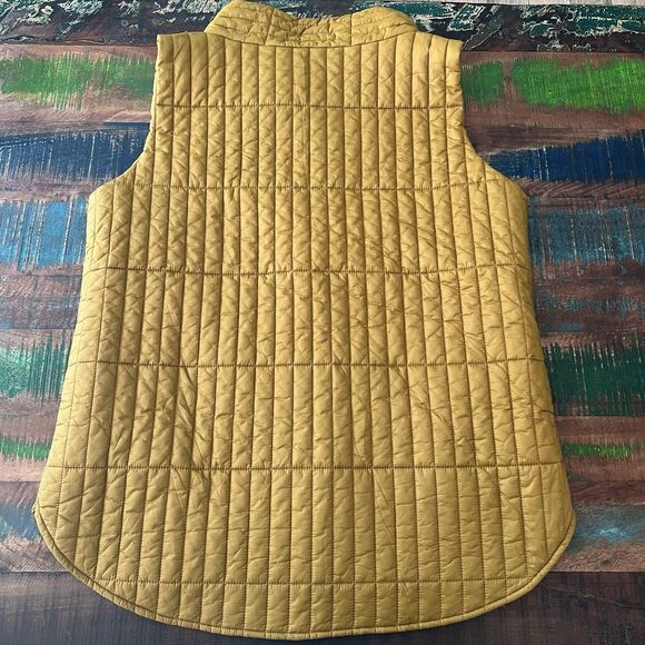 Eileen Fisher Woman Puffer Vest 1X Gold Quilted Fall Plus Size Quiet Luxury Warm - Picture 2 of 11